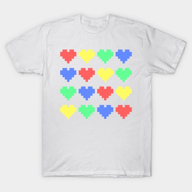 Pixel Hearts T-Shirt by Harriet Parnell